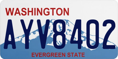 WA license plate AYV8402