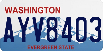 WA license plate AYV8403