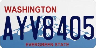 WA license plate AYV8405