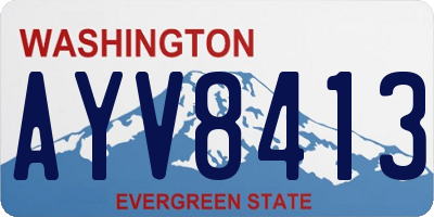 WA license plate AYV8413
