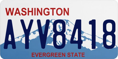 WA license plate AYV8418