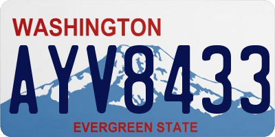 WA license plate AYV8433