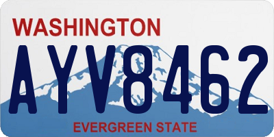 WA license plate AYV8462