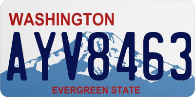 WA license plate AYV8463