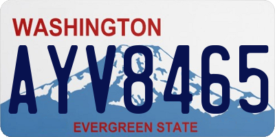 WA license plate AYV8465