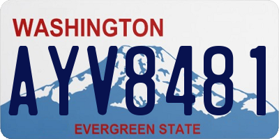 WA license plate AYV8481