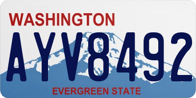 WA license plate AYV8492