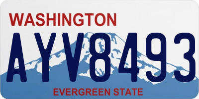 WA license plate AYV8493