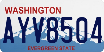 WA license plate AYV8504