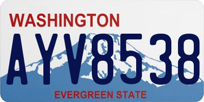 WA license plate AYV8538
