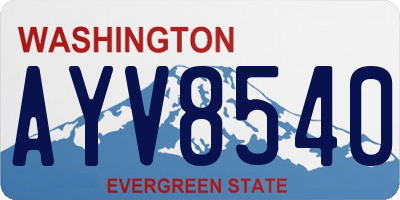 WA license plate AYV8540