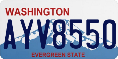 WA license plate AYV8550