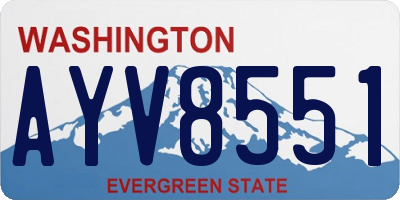 WA license plate AYV8551