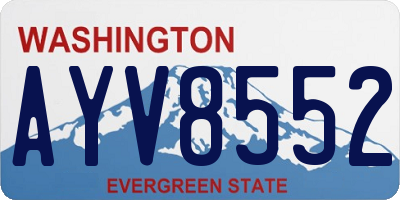 WA license plate AYV8552