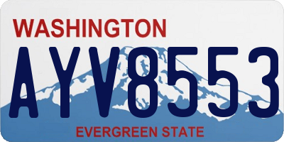 WA license plate AYV8553