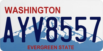 WA license plate AYV8557