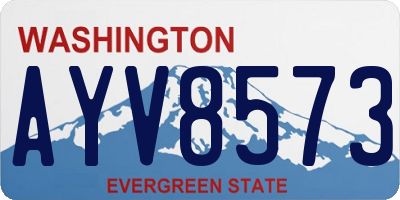 WA license plate AYV8573