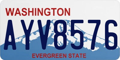 WA license plate AYV8576