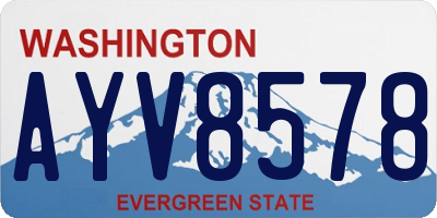 WA license plate AYV8578