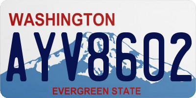 WA license plate AYV8602