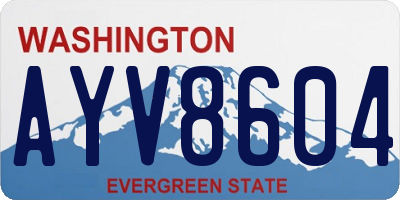 WA license plate AYV8604