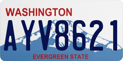 WA license plate AYV8621