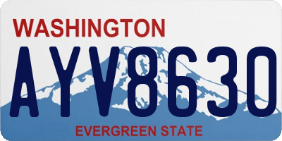 WA license plate AYV8630