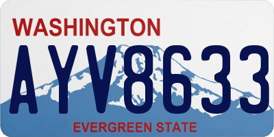 WA license plate AYV8633