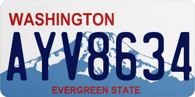 WA license plate AYV8634