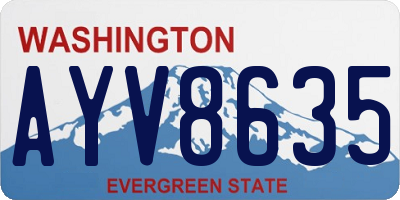 WA license plate AYV8635