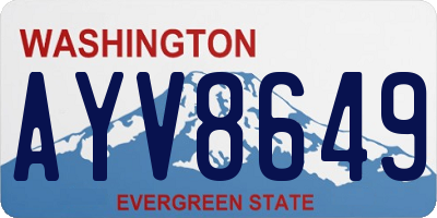 WA license plate AYV8649