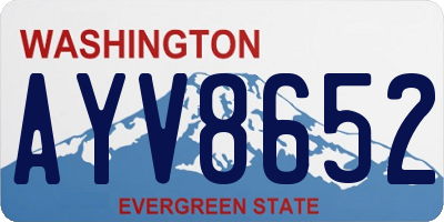 WA license plate AYV8652