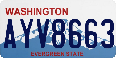 WA license plate AYV8663