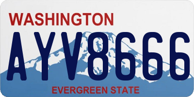 WA license plate AYV8666