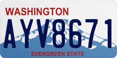 WA license plate AYV8671
