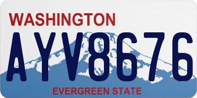 WA license plate AYV8676