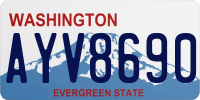 WA license plate AYV8690