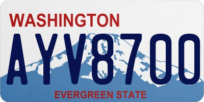 WA license plate AYV8700