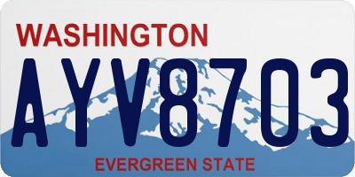 WA license plate AYV8703