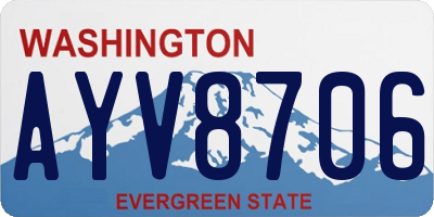 WA license plate AYV8706