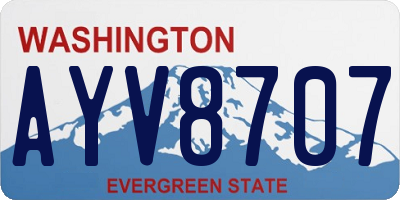 WA license plate AYV8707