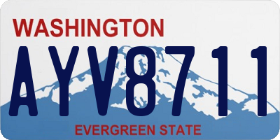 WA license plate AYV8711
