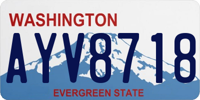 WA license plate AYV8718