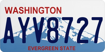 WA license plate AYV8727