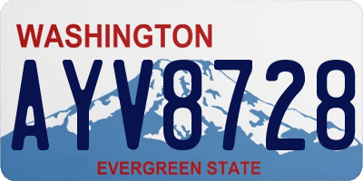 WA license plate AYV8728