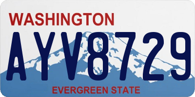 WA license plate AYV8729
