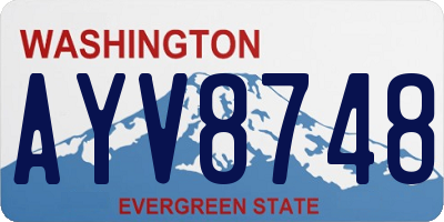 WA license plate AYV8748