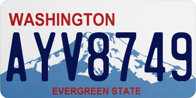 WA license plate AYV8749