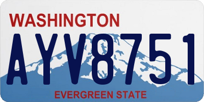 WA license plate AYV8751