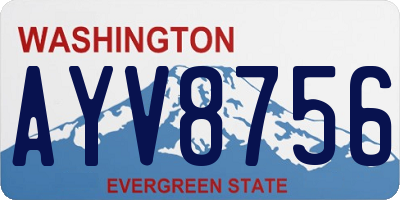 WA license plate AYV8756